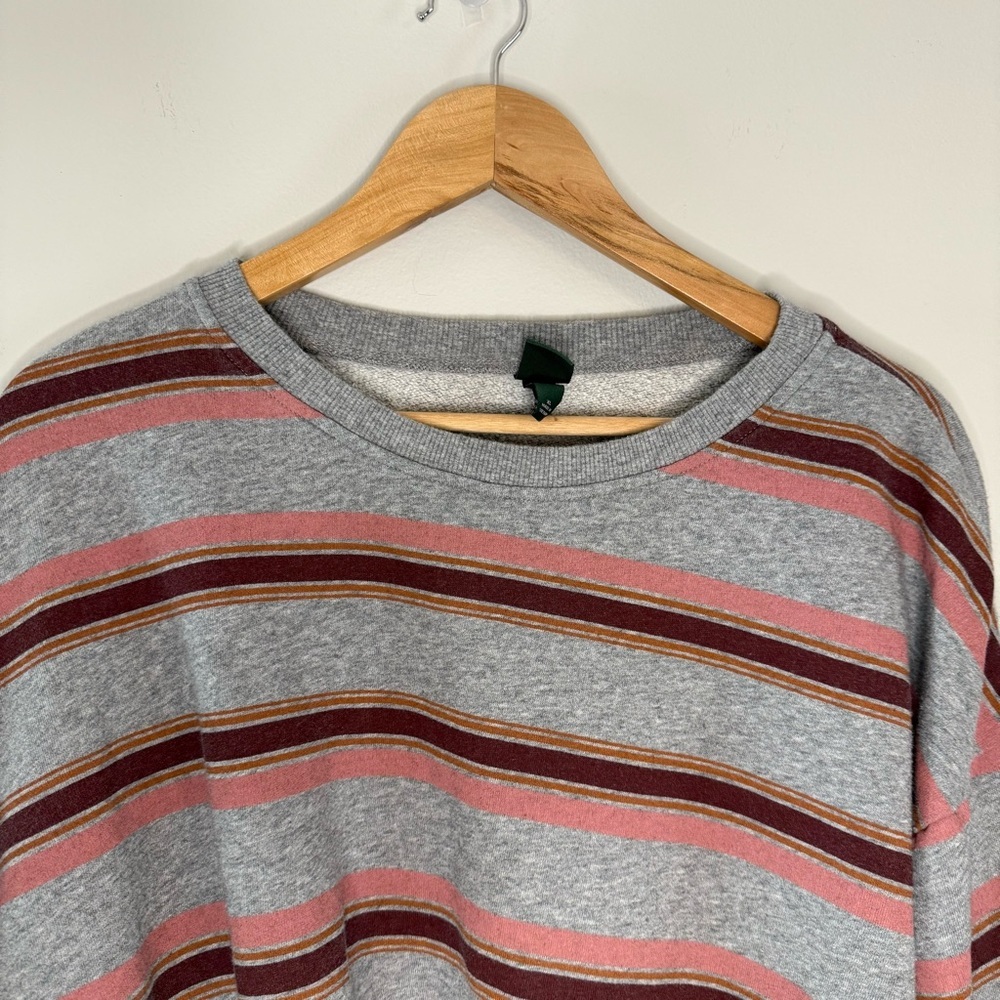 Wild Fable Striped Cropped Sweatshirt in Red and Gray - Picture 6 of 10